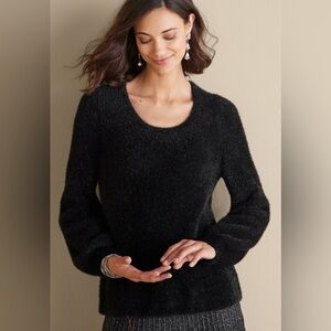 Soft Surroundings Ciara Sparkle Sweater Black Whimsigoth Grunge Pullover Cozy XL